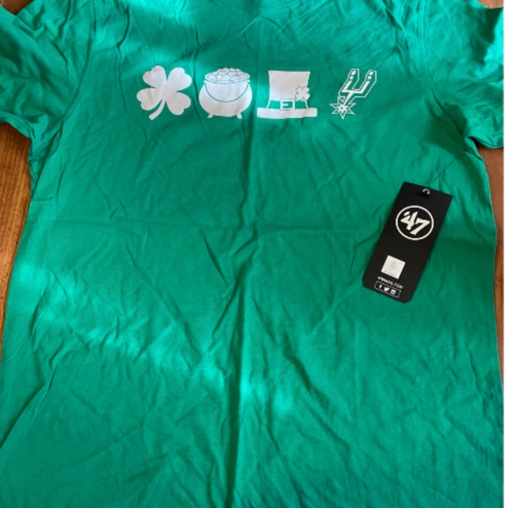 NBA San Antonio Spurs '47 St Patricks Day Green Short Sleeve T-Shirt NEW